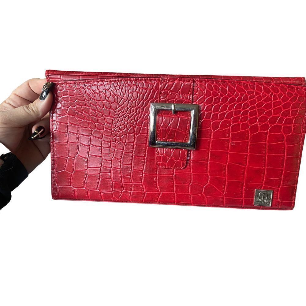 Miche Leila Red Crocodile Cover Silver Accents